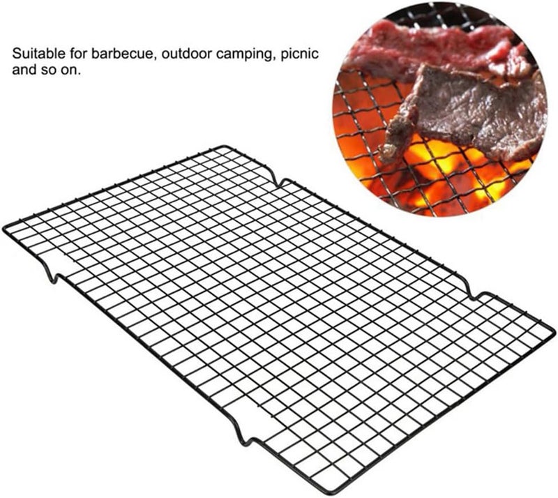 Coolbird 16 * 10 inch BBQ Grill Mesh Metal BBQ Barbecue Grill Grilling Mesh Wire Cooking Net Outdoor,Barbecue Grilled Grid (Black) - Image 4